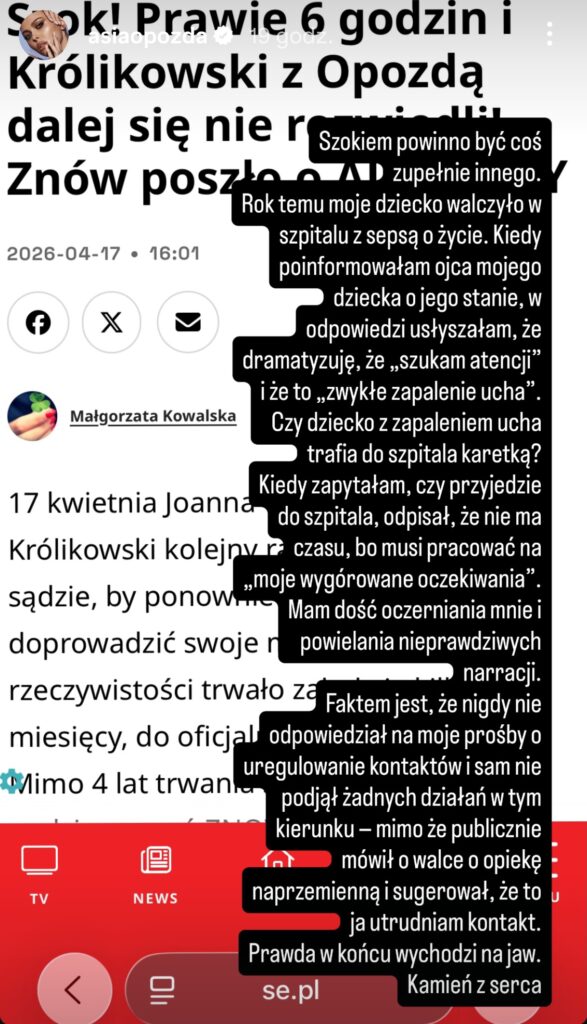 Mocne słowa Joanny Opozdy o ojcu dziecka. „Nie miał czasu”