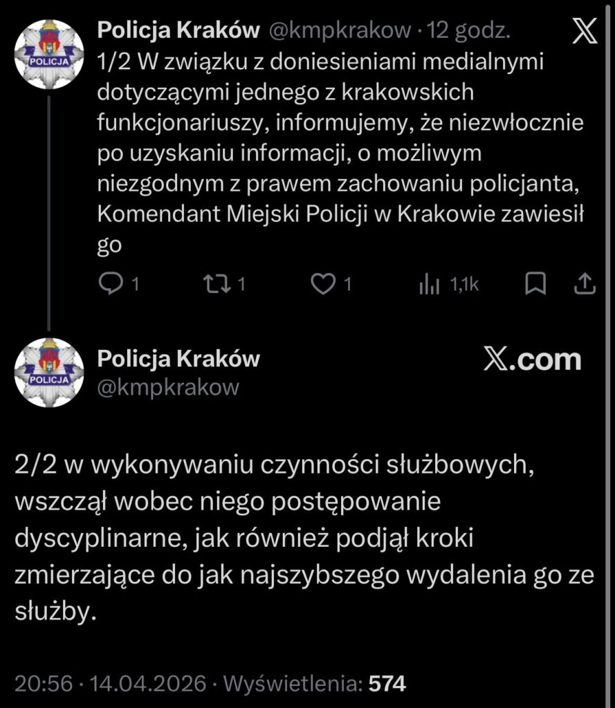 Policjant z Krakowa – PDFem? Chciał się spotkać z 13-latką