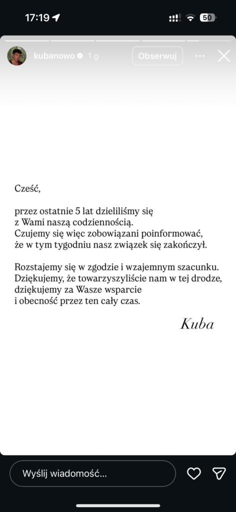 To pewne. Jeleniewska i Kuba Nowosiński rozstali się