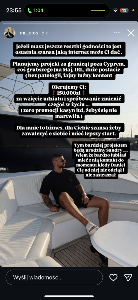 Adrian Cios składa Natalii Magical propozycję. 150 tys zł za odejście od Daniela
