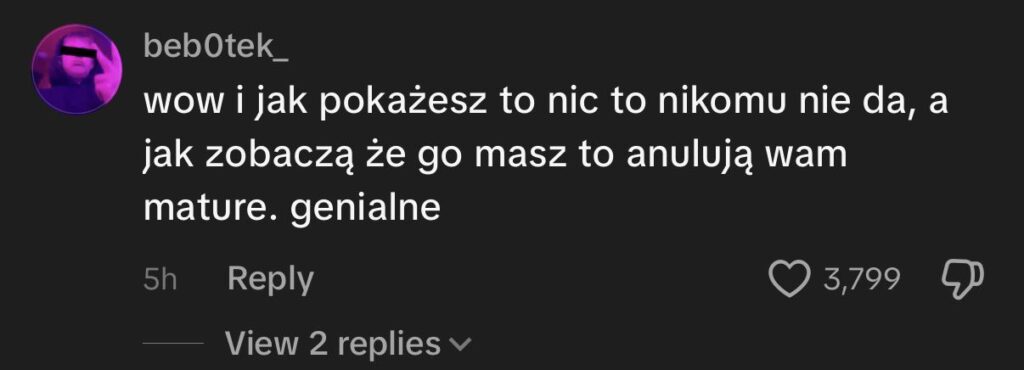 Sam na siebie doniósł. Nagrał film, że przyniósł telefon na maturę i wyśle przecieki