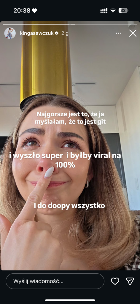 Ciężkie życie influencerki. Nie wyszła jej rolka, więc się popłakała