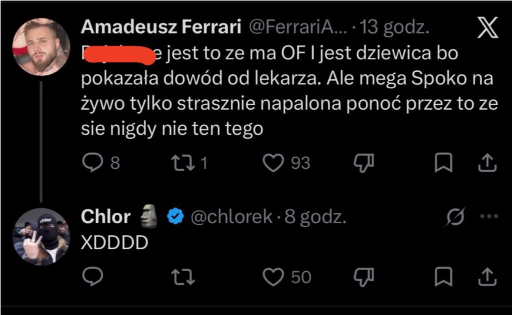 No hit. Werka przyjechała do Ferrariego do Tajlandii z zaświadczeniem lekarskim, że jest dziewicą