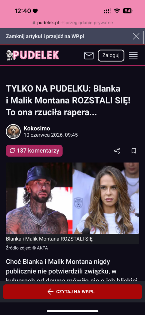 Blanka i Malik Montana – ROZSTALI SIĘ. Tak podaje Pudelek